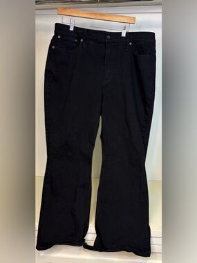 J. Crew Highrise Flare Crop Black Jeans Sz 34